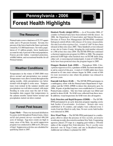 Forest Health Highlights Pennsylvania - 2006 The Resource