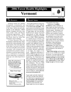 Vermont T S 2006 Forest Health Highlights