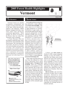 Vermont T S 2005 Forest Health Highlights