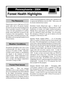 Forest Health Highlights Pennsylvania - 2004 The Resource