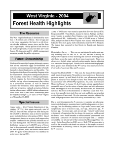 Forest Health Highlights West Virginia - 2004 The Resource