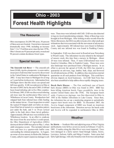 Forest Health High lights Ohio - 2003 The Resource