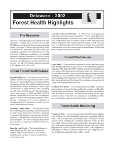 Forest Health Highlights Delaware - 2002 The Resource