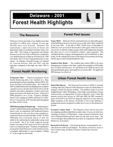 Forest Health Highlights Delaware - 2001 Forest Pest Issues The Resource