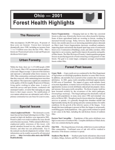 Forest Health Highlights Ohio — 2001 The Resource