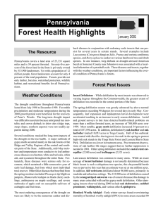 Forest Health Highlights Pennsylvania The Resource January 2001