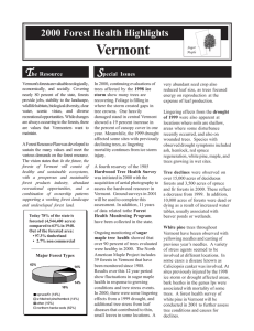 Vermont TTTTT SSSSS 2000 Forest Health Highlights