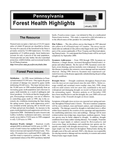 Forest Health Highlights Pennsylvania The Resource January 2000