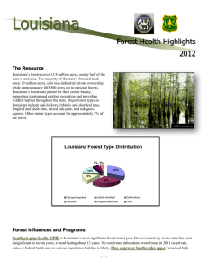 Louisiana Forest Health Highlights 2012 The Resource