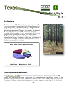 Texas Forest Health Highlights 2012 The Resource