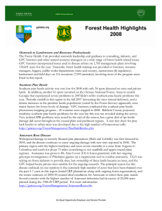 Forest Health Highlights 2008 Outreach to Landowners and Resource Professionals