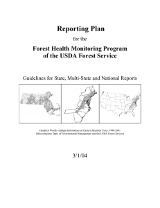Reporting Plan  Forest Health Monitoring Program of the USDA Forest Service
