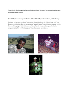 Forest Health Monitoring in the Eastern Arc Mountains of Kenya... on selected forest reserves