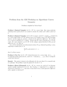Problems from the AIM Workshop on Algorithmic Convex Geometry