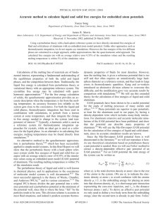 Accurate method to calculate liquid and solid free energies for... Xueyu Song James R. Morris