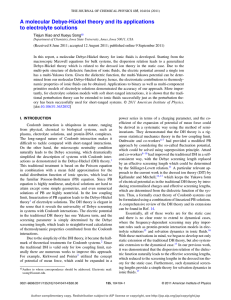 A molecular Debye-Hückel theory and its applications to electrolyte solutions