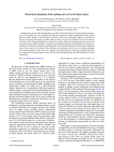 Theoretical calculation of the melting curve of Cu-Zr binary alloys Song