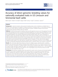 Accuracy of direct genomic breeding values for Simmental beef cattle