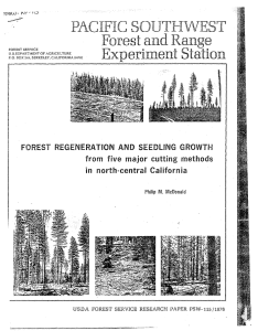 Forest and Range Experiment Station PACIFIC SOUTH'WEST