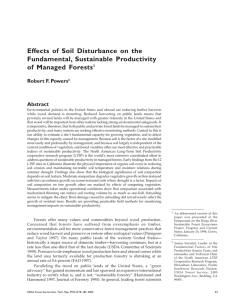 Effects of Soil Disturbance on the Fundamental, Sustainable Productivity of Managed Forests