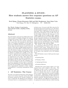 PLANNING A STUDY: How students answer free response questions on AP