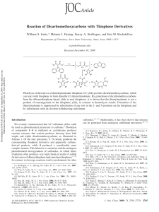 Reaction of Dicarbomethoxycarbene with Thiophene Derivatives