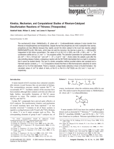 Kinetics, Mechanism, and Computational Studies of Rhenium-Catalyzed