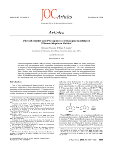 Articles Photochemistry and Photophysics of Halogen-Substituted Dibenzothiophene Oxides