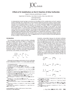 Effects of Si Substitution on the Ei Reaction of Alkyl... Ryan D. McCulla and William S. Jenks*