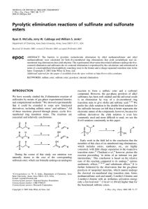 Pyrolytic elimination reactions of sul®nate and sulfonate esters