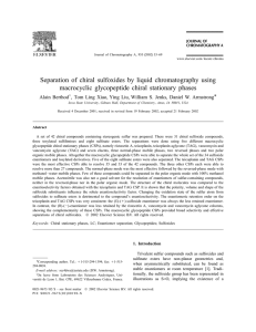 Separation of chiral sulfoxides by liquid chromatography using
