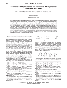 Thermolysis of Alkyl Sulfoxides and Derivatives: A Comparison of