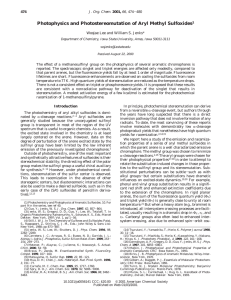 Photophysics and Photostereomutation of Aryl Methyl Sulfoxides