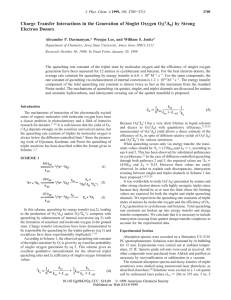 Charge Transfer Interactions in the Generation of Singlet Oxygen O (