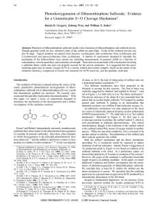Photodeoxygenation of Dibenzothiophene Sulfoxide: Evidence for a Unimolecular S O Cleavage Mechanism -