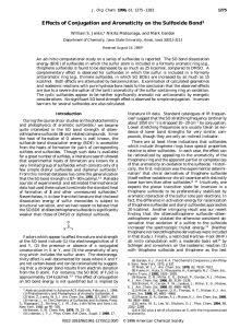 Effects of Conjugation and Aromaticity on the Sulfoxide Bond