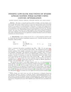 FINDING LOW-RANK SOLUTIONS OF SPARSE LINEAR MATRIX INEQUALITIES USING CONVEX OPTIMIZATION