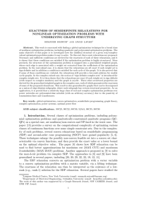 EXACTNESS OF SEMIDEFINITE RELAXATIONS FOR NONLINEAR OPTIMIZATION PROBLEMS WITH UNDERLYING GRAPH STRUCTURE