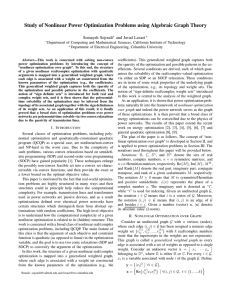 Study of Nonlinear Power Optimization Problems using Algebraic Graph Theory