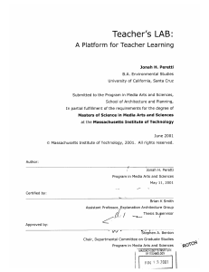 Teacher's  LAB: A Platform  for Teacher  Learning