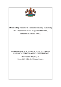 Statement by Minister of Trade and Industry, Marketing Honourable Temeki TSOLO