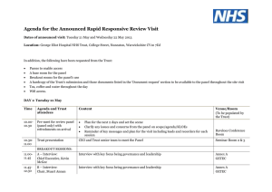 Agenda for the Announced Rapid Responsive Review Visit