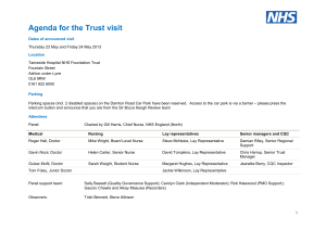 Agenda for the Trust visit