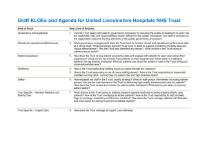 Draft KLOEs and Agenda for United Lincolnshire Hospitals NHS Trust