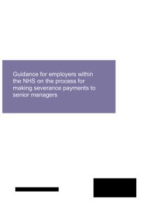 Guidance for employers within the NHS on the process for senior managers