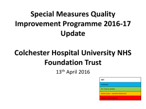 Special Measures Quality Improvement Programme 2016-17 Update