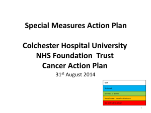Special Measures Action Plan  Colchester Hospital University NHS Foundation  Trust
