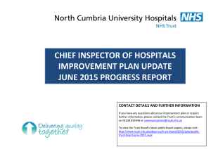 CHIEF INSPECTOR OF HOSPITALS IMPROVEMENT PLAN UPDATE JUNE 2015 PROGRESS REPORT