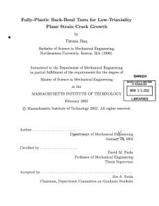 Fully-Plastic  Back-Bend  Tests  for  Low-Triaxiality