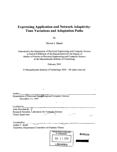 Expressing  Application  and Network Adaptivity: J.